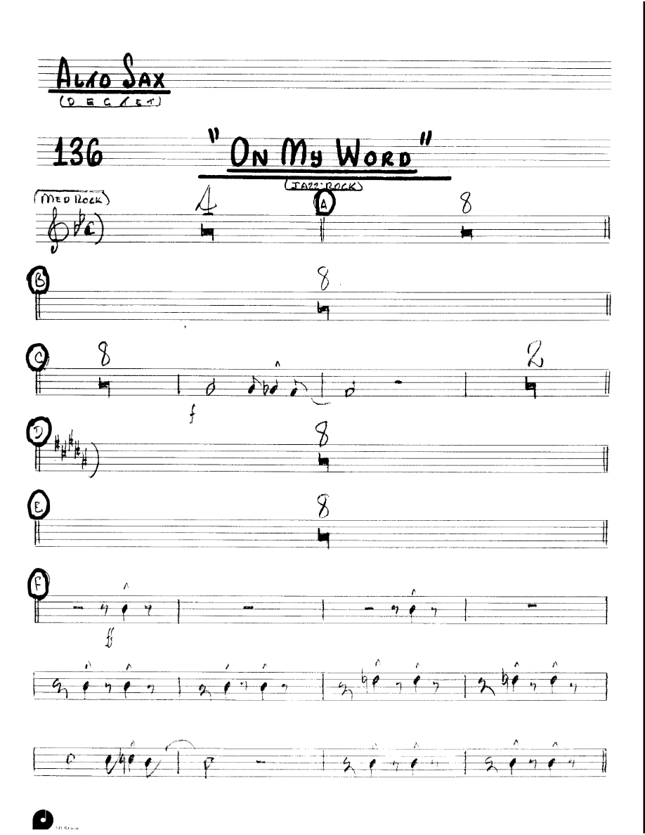 On My Word (Kenton Dectet #136) 3213 — sheet music preview