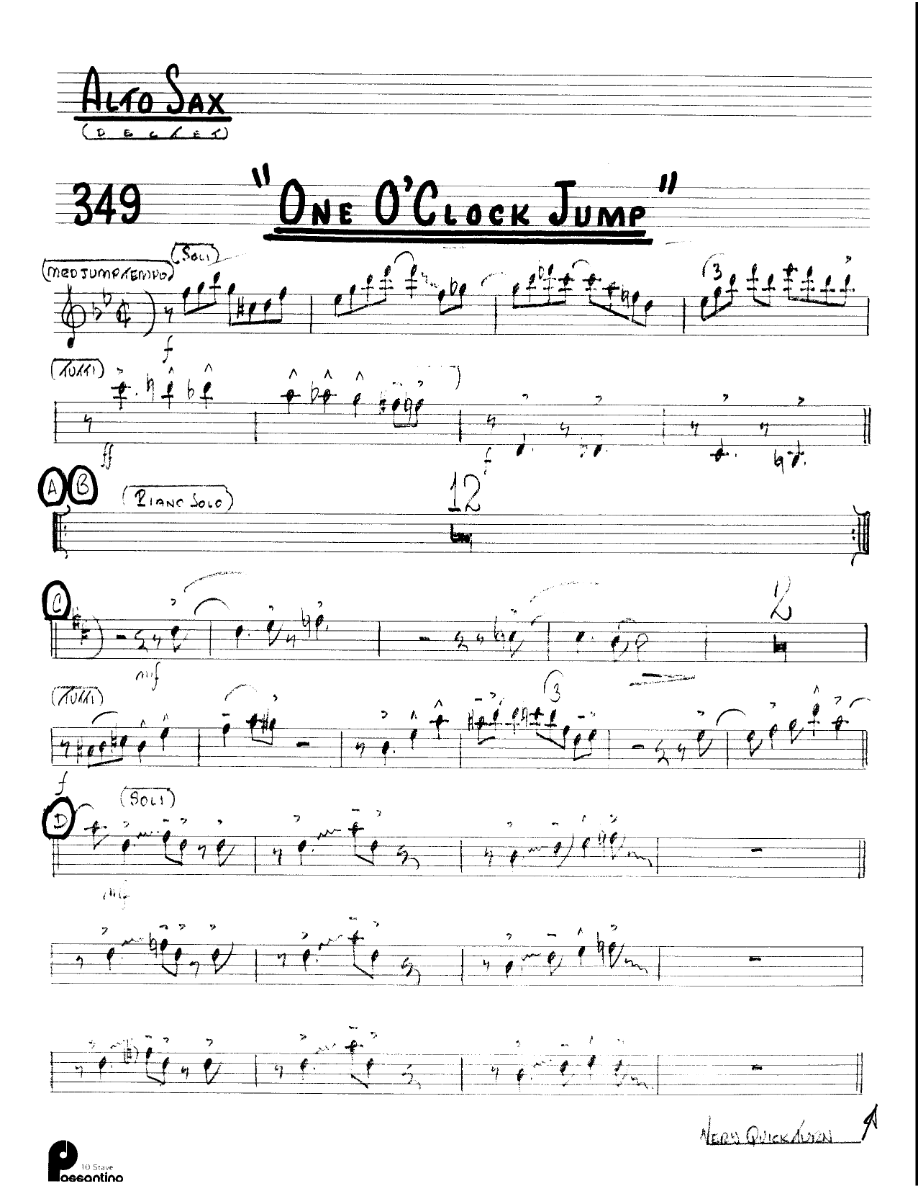 One O'Clock Jump (Kenton Dectet #349) 3213 — sheet music preview