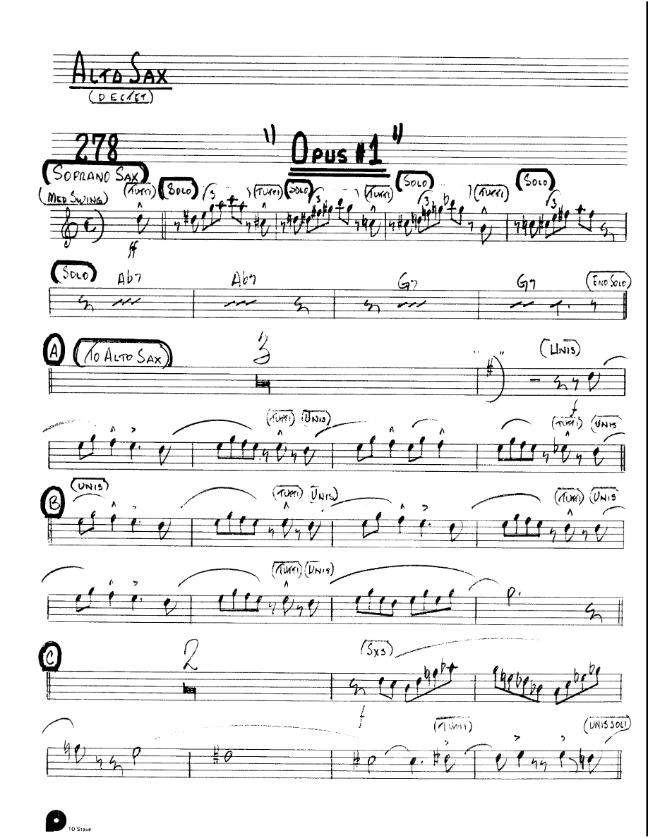Opus One (Kenton Dectet #278) 3213 — sheet music preview