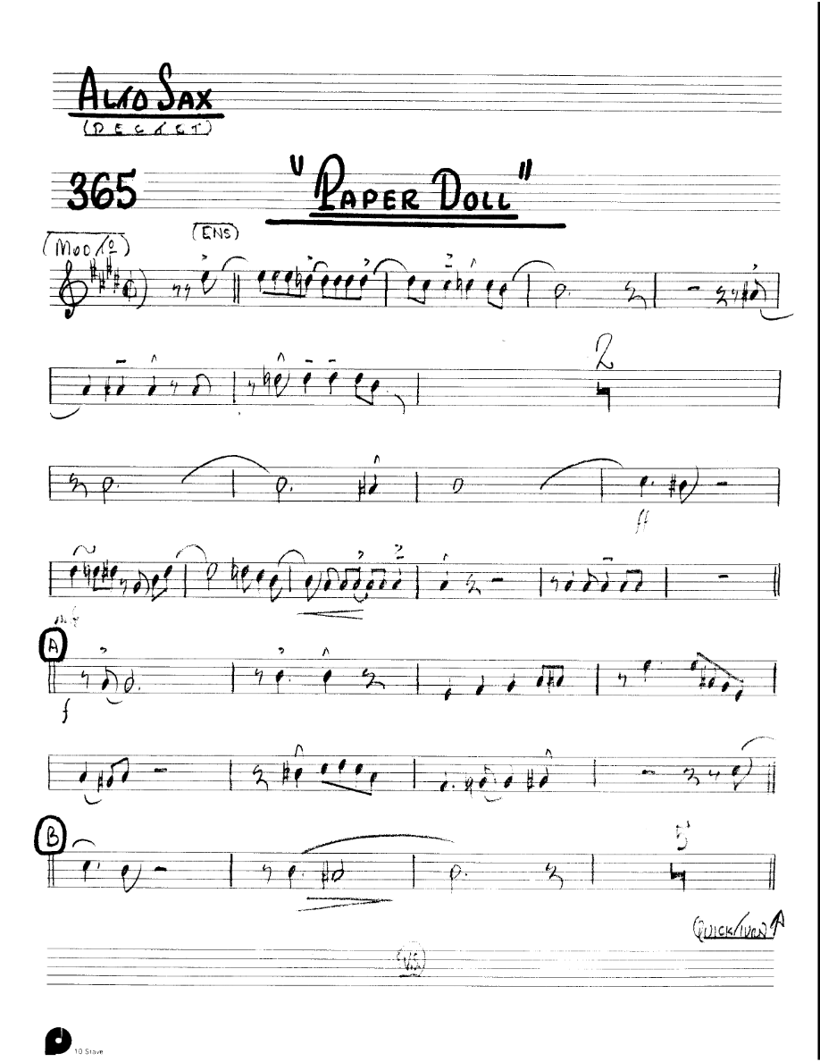 Paper Doll (Kenton Dectet #365) 3213 — sheet music preview