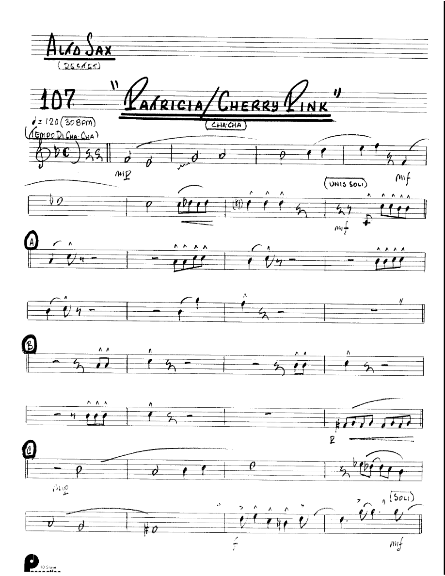 Patricia & Cherry Pink (Kenton Dectet #107) 3213 — sheet music preview