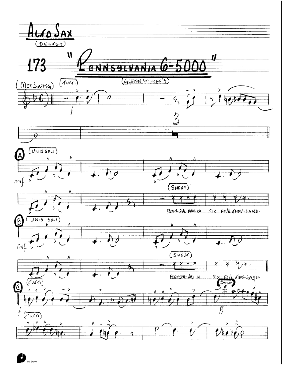 Pennsylvania 6-5000 (Kenton Dectet #173) 3213 — sheet music preview