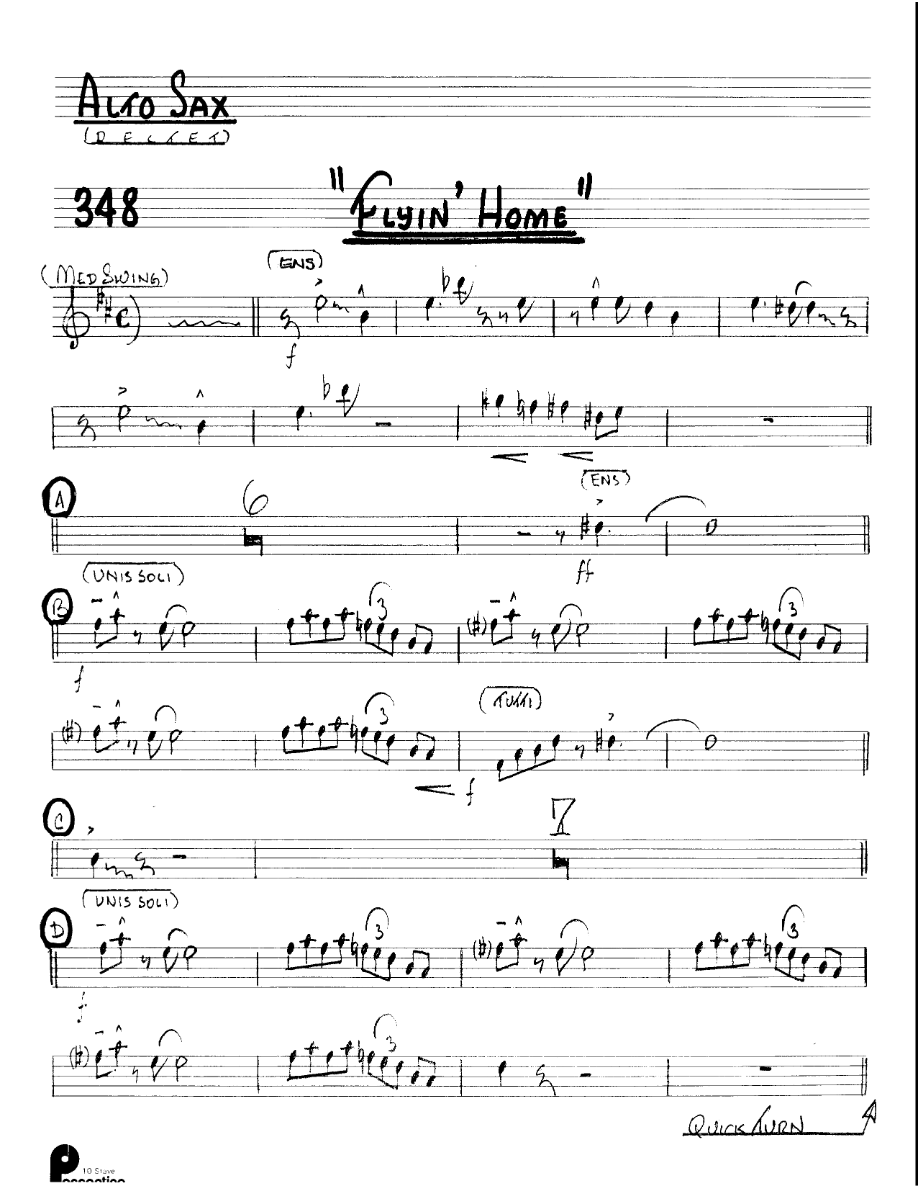 Flyin' Home (Kenton Dectet #348) 3213 — sheet music preview