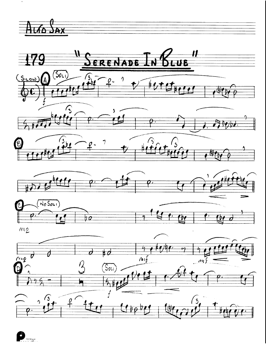 Serenade In Blue (Kenton Dectet #179) 3213 — sheet music preview