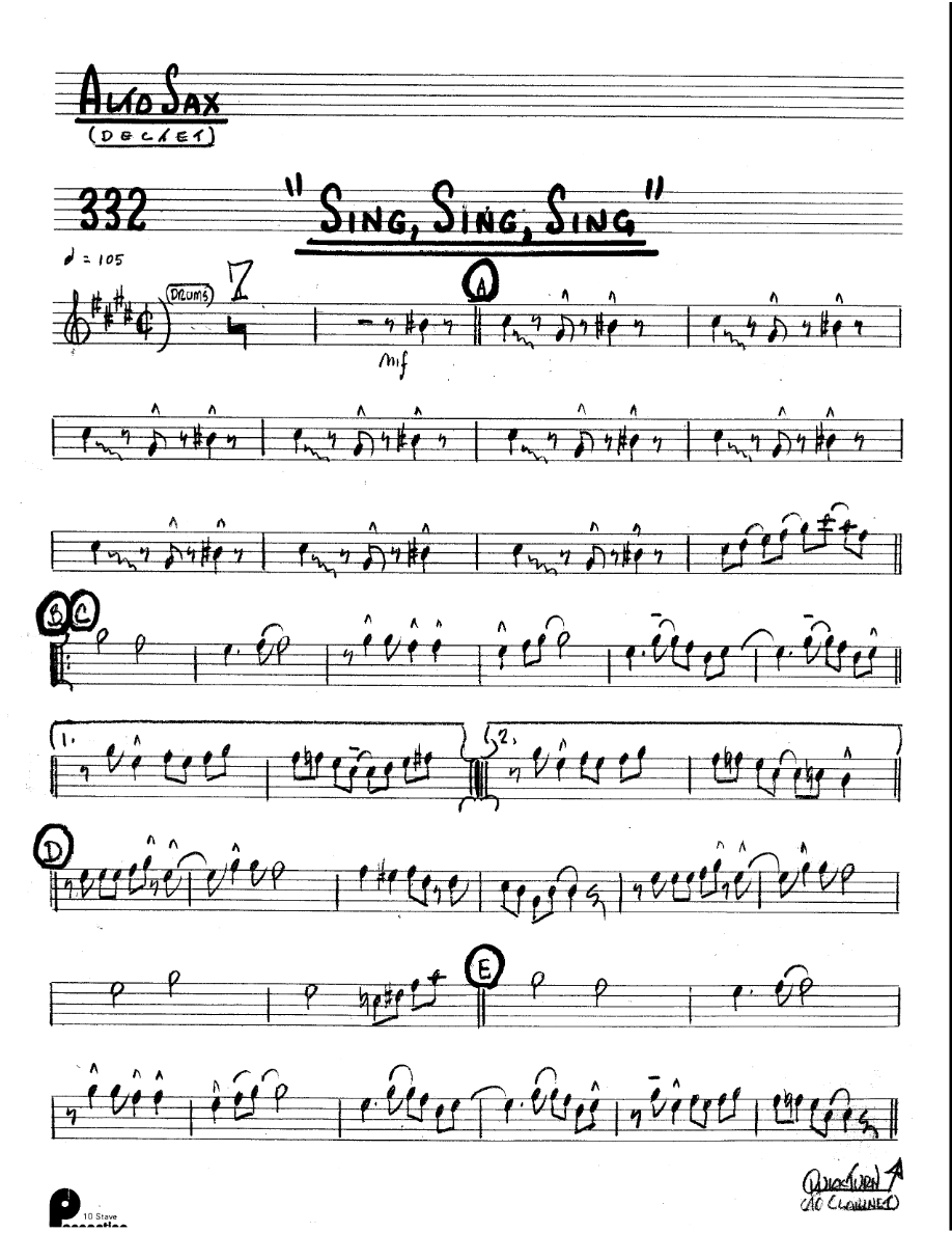 Sing, Sing, Sing (Kenton Dectet #332) 3213 — sheet music preview
