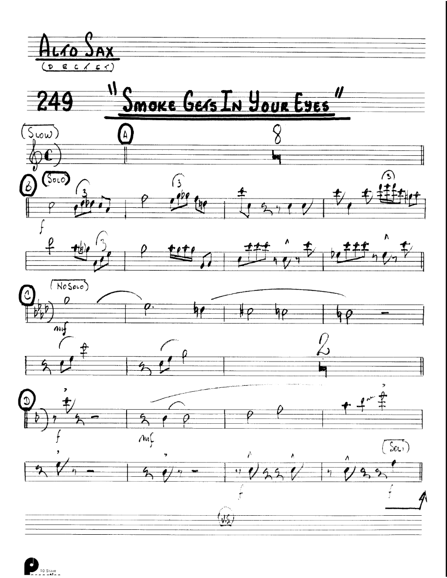 Smoke Gets In Your Eyes (Kenton Dectet #249) 3213 — sheet music preview