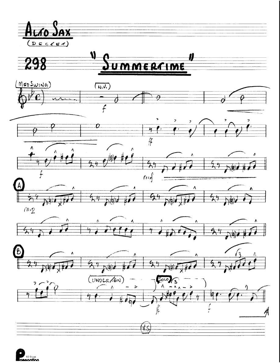 Summertime (Kenton Dectet #298) 3213 — sheet music preview