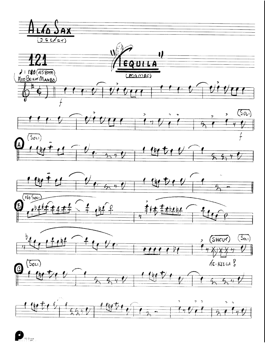 Tequila (Kenton Dectet #121) 3213 — sheet music preview