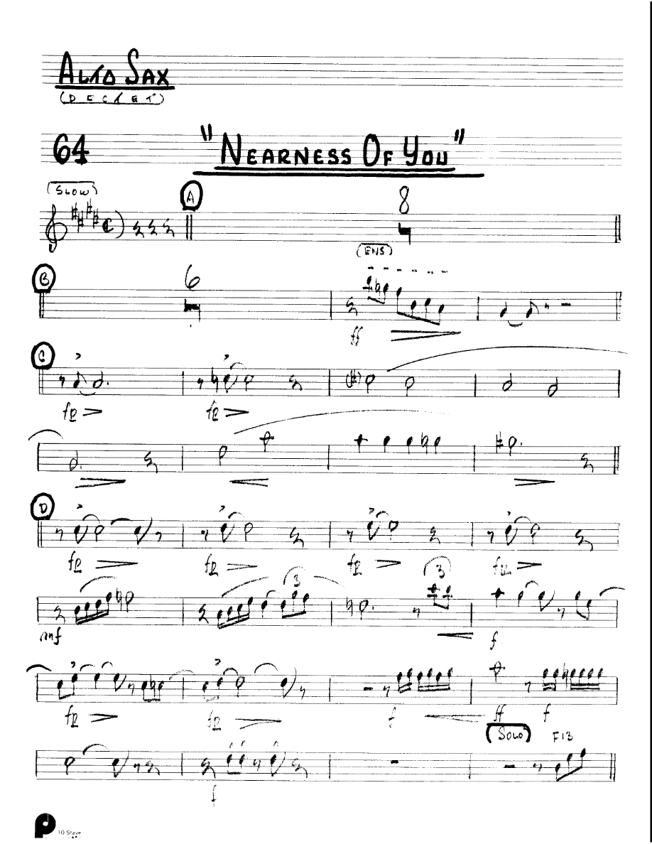 The Nearness Of You (Kenton Dectet #64) 3213 — sheet music preview