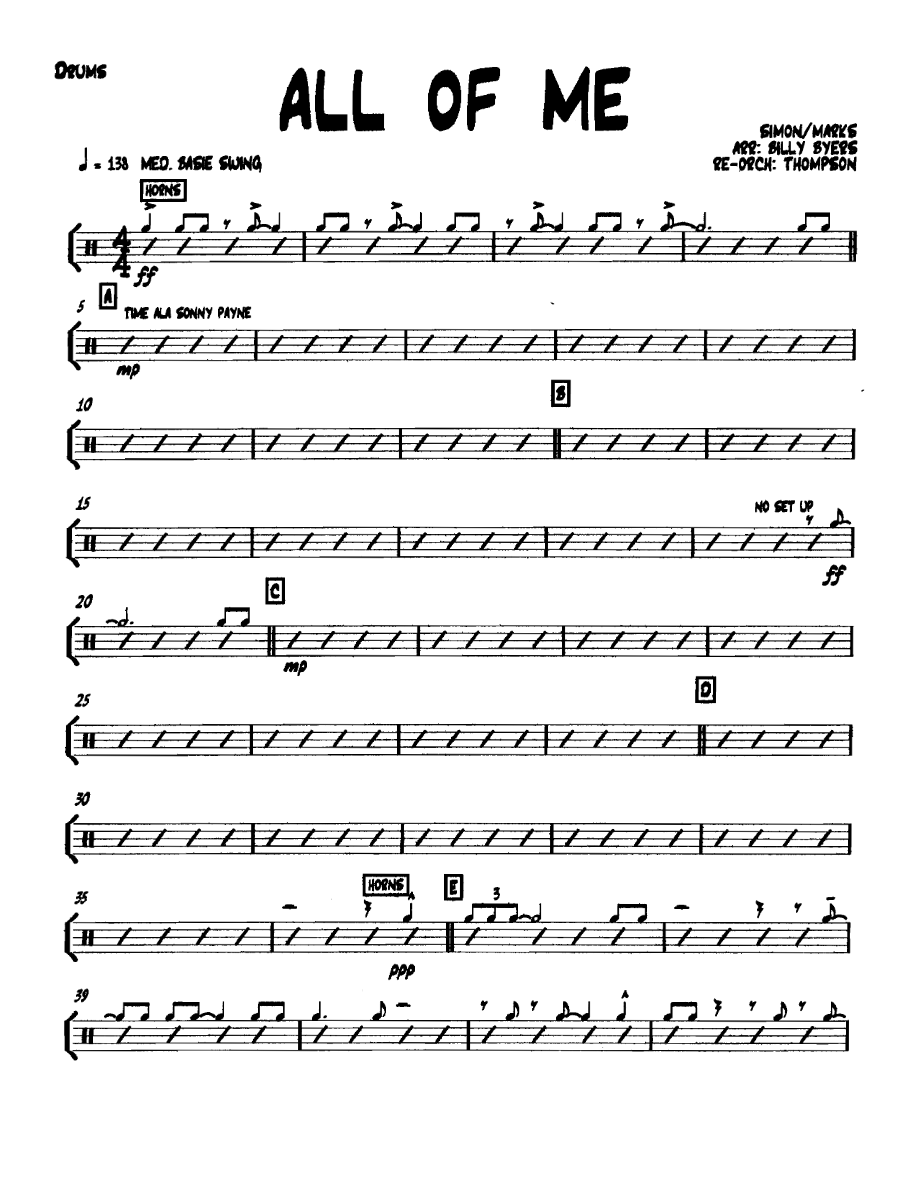 Allofme Drums — sheet music preview