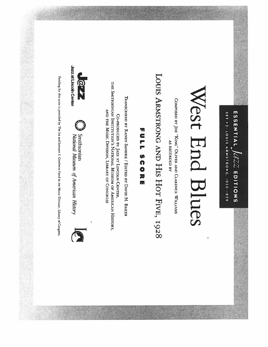 West End Blues — sheet music preview