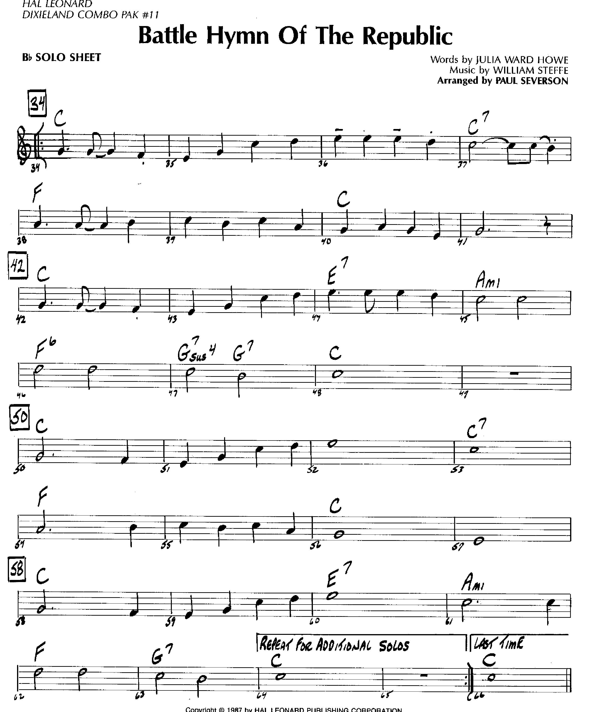 Battle Hymn Of The Republic — sheet music preview