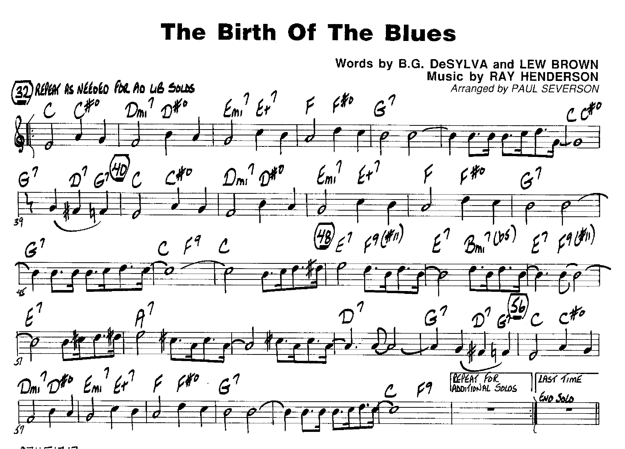 Birth Of The Blues — sheet music preview