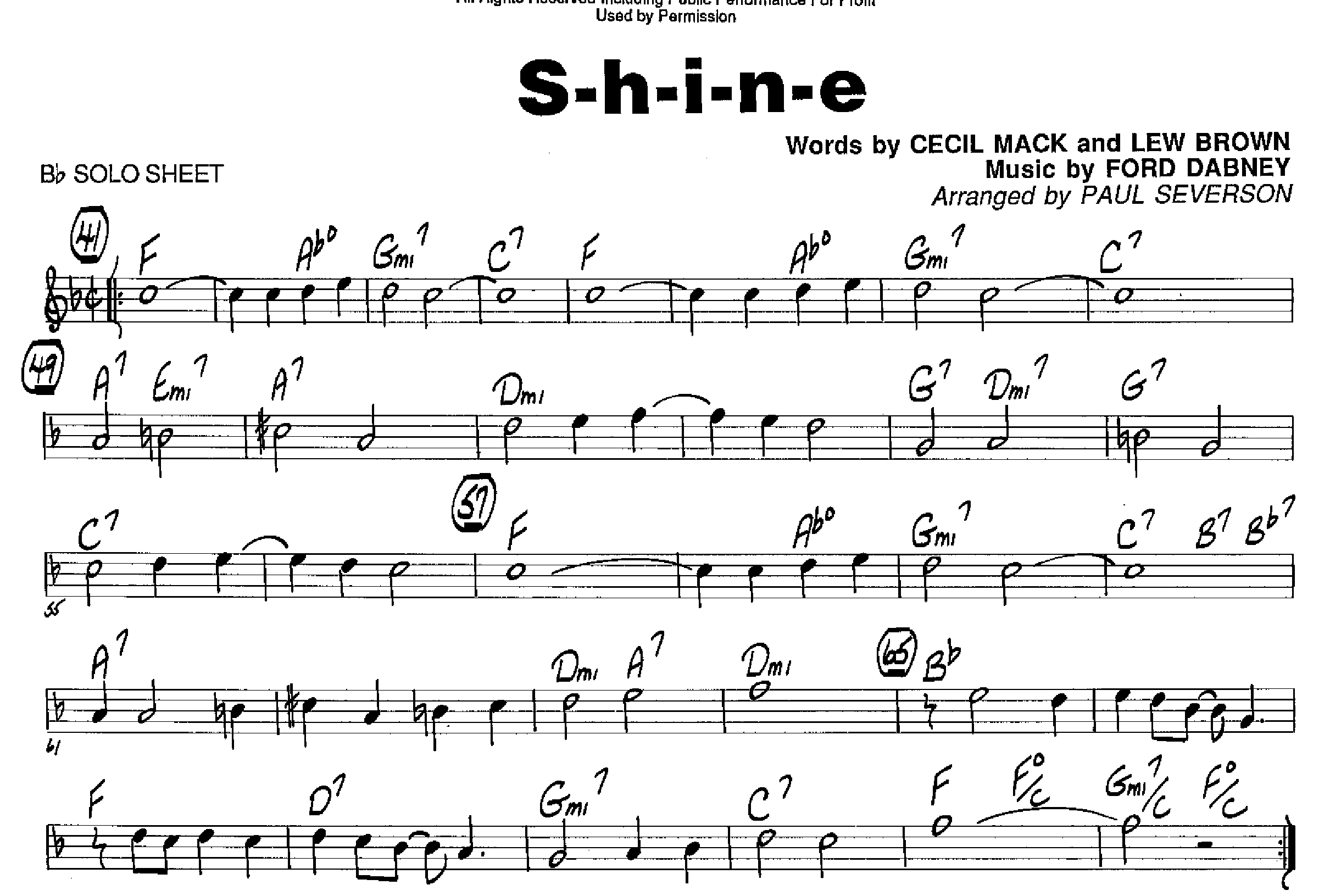 S-H-I-N-E — sheet music preview