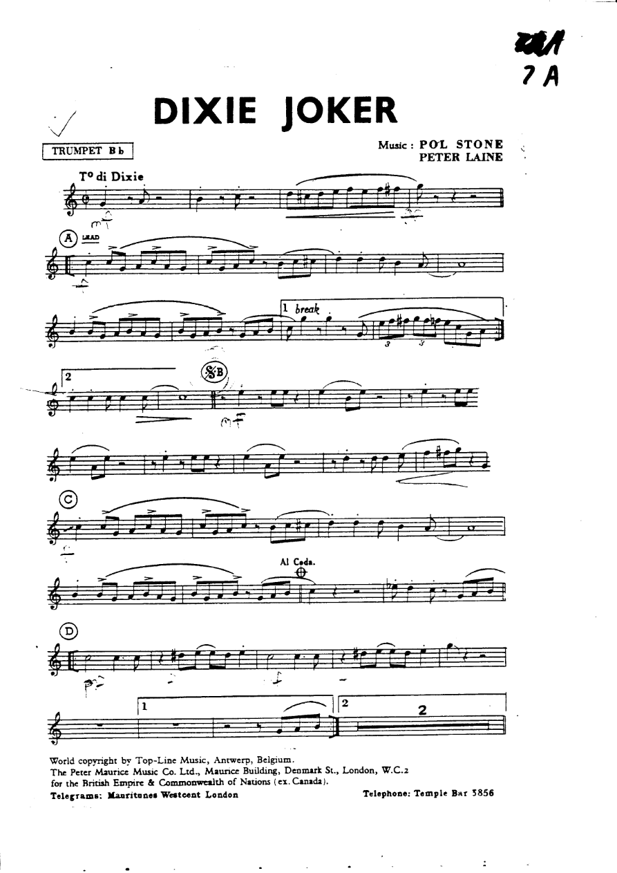 Dixie Joker — sheet music preview