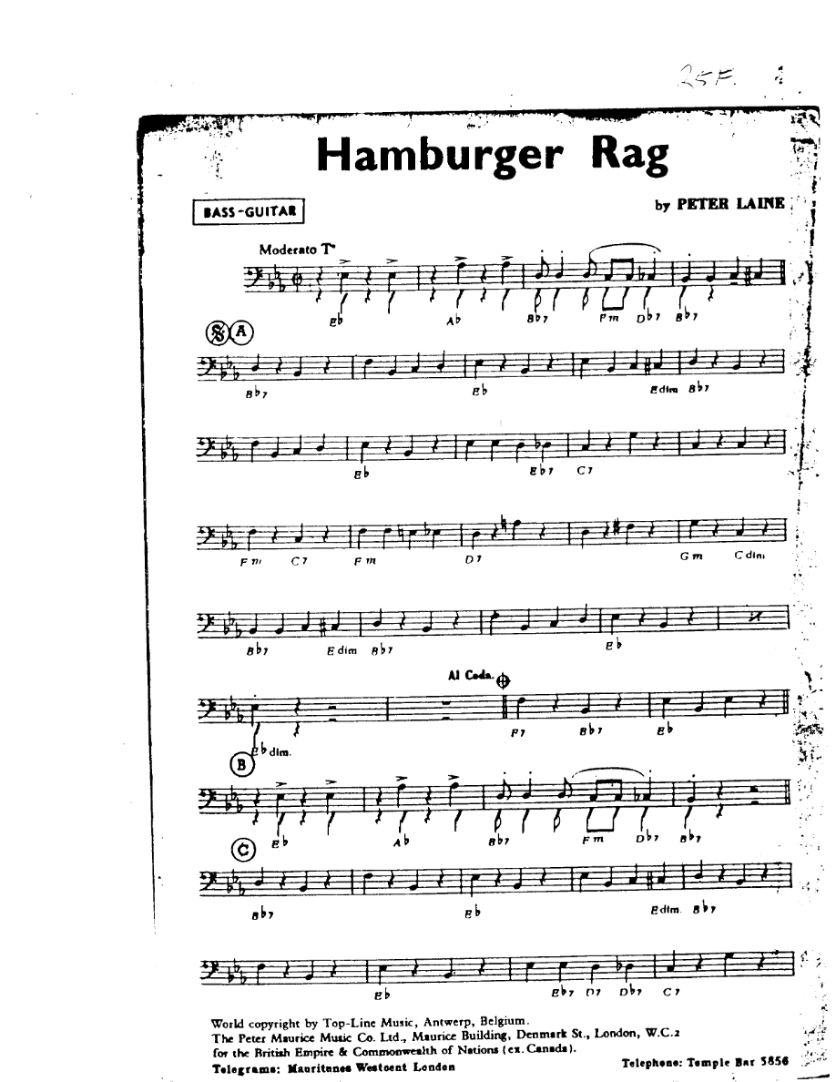 Hamburger Rag — sheet music preview