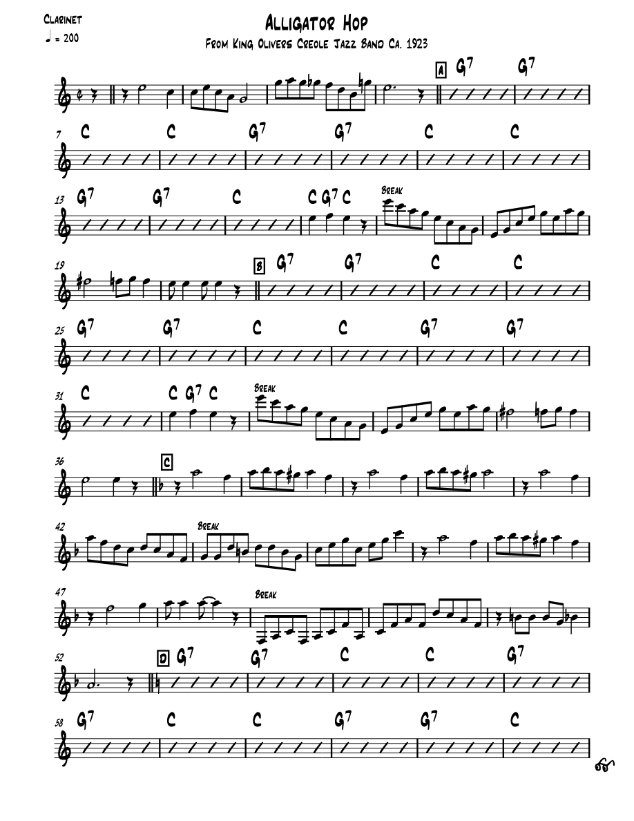 Alligator Hop — sheet music preview