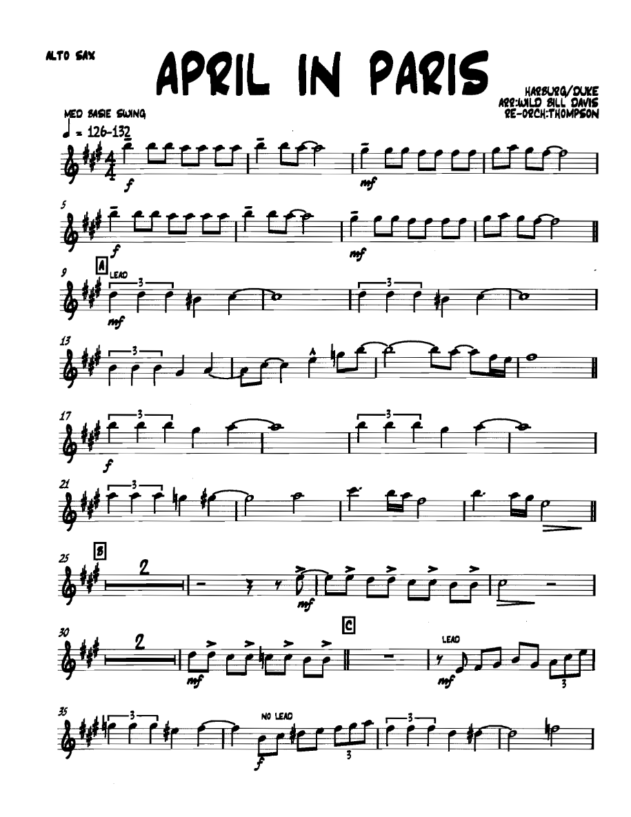 Aprilinparis Altosax — sheet music preview