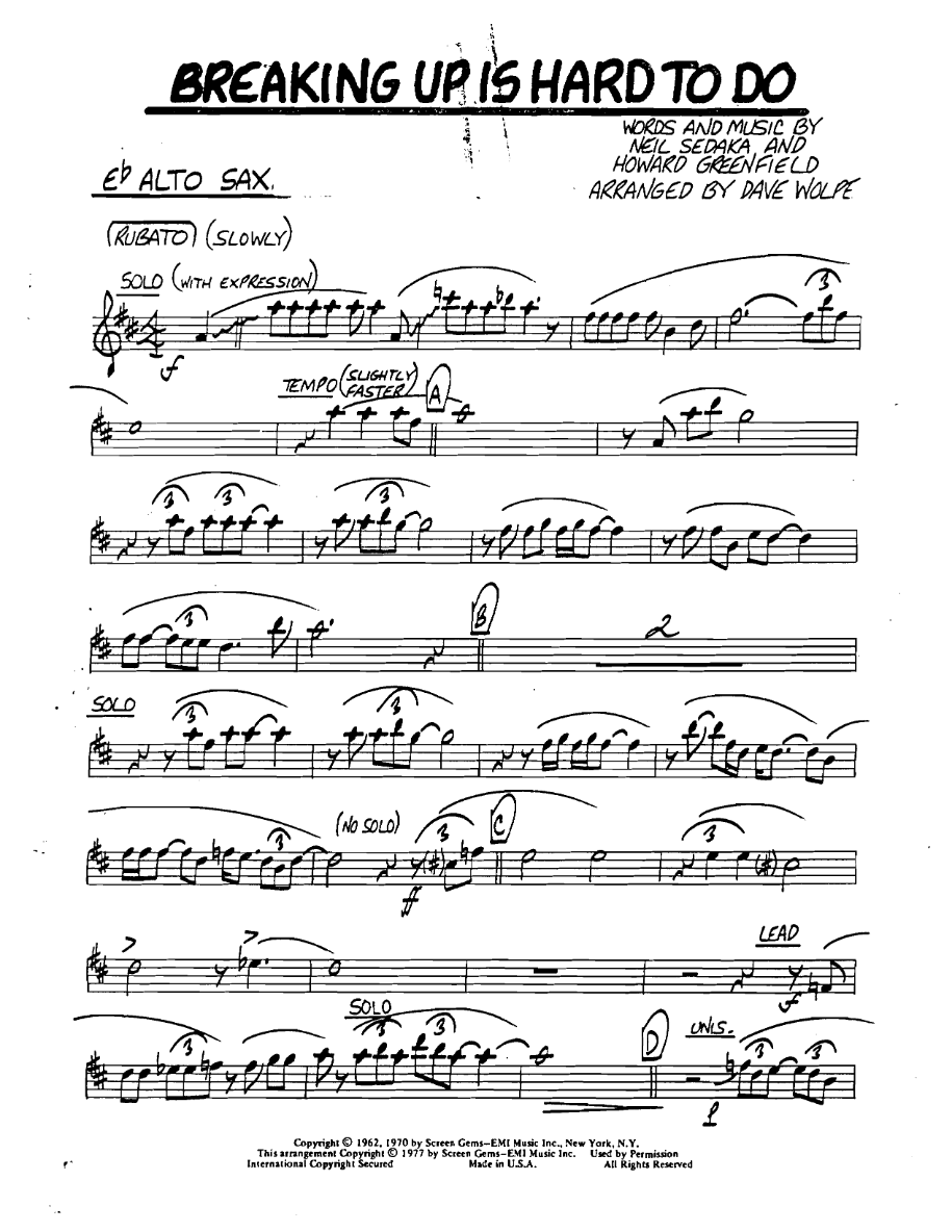 Breakingupishardtodo Ebaltosax — sheet music preview