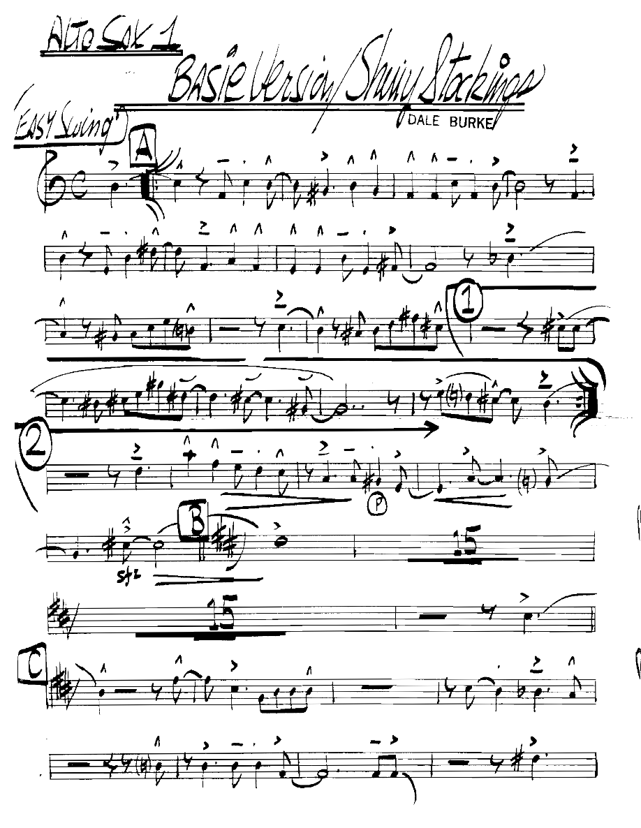 Basieversionshinystockings Altosax1 — sheet music preview