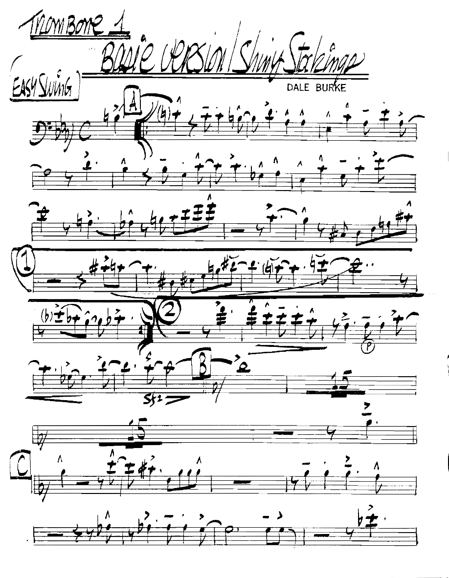 Basieversionshinystockings Trombone1 — sheet music preview