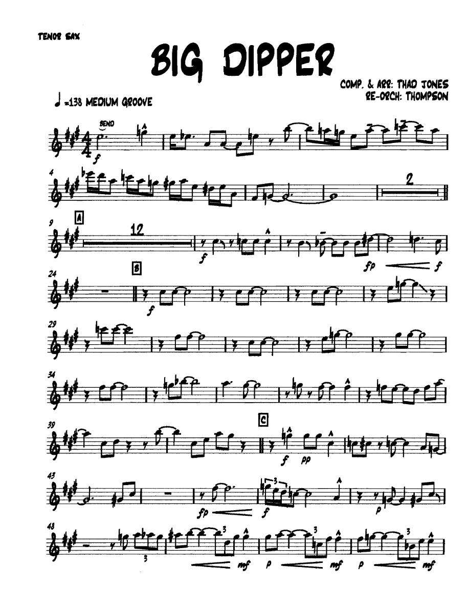 Bigdipper Tenorsax — sheet music preview