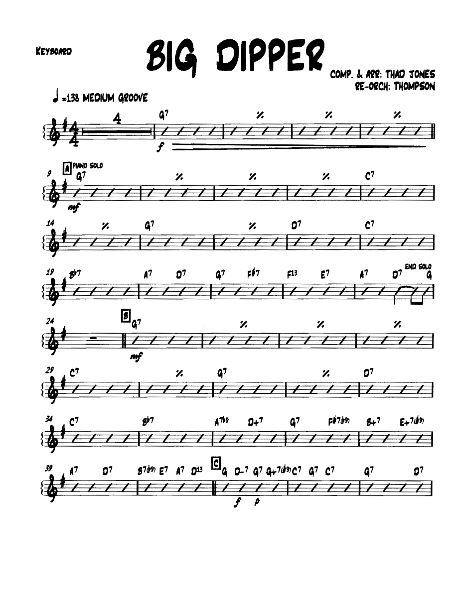 Bigdipper Keyboard — sheet music preview