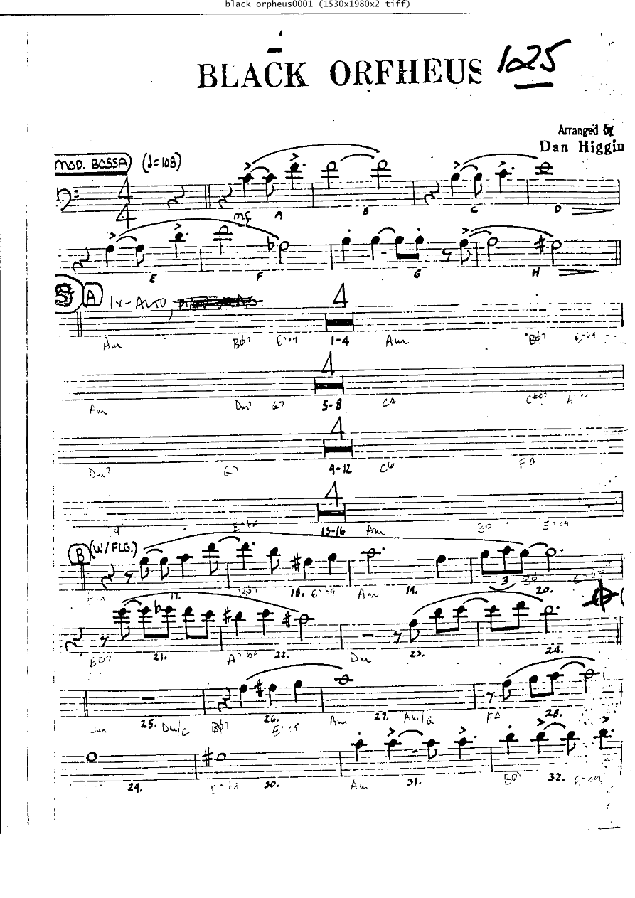 Black Orpheus Tb — sheet music preview