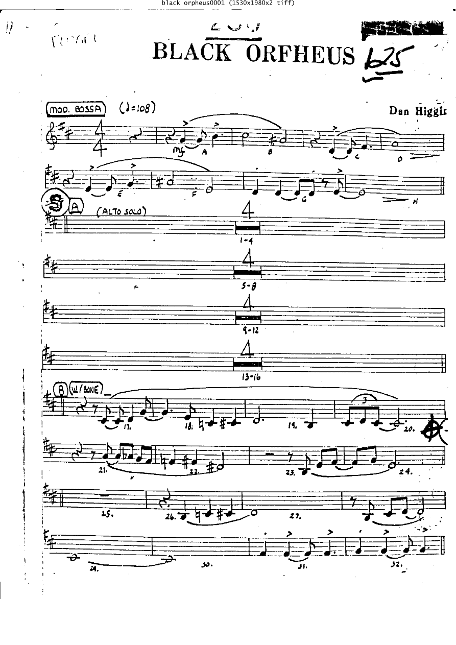 Black Orpheus Tpt — sheet music preview
