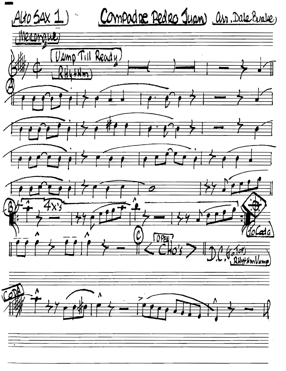 Compadrepedrojuanmerengue Altosax1 — sheet music preview
