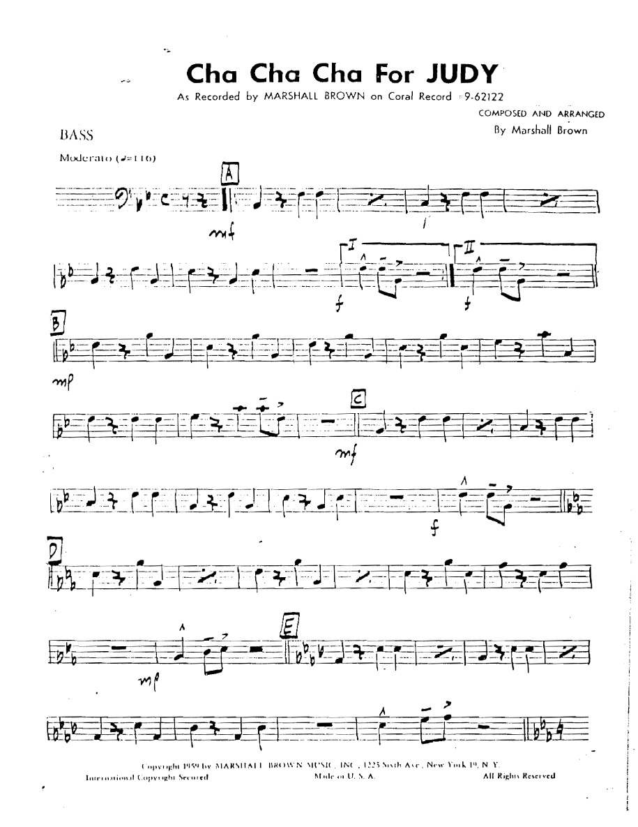 Chachachaforjudy Bass — sheet music preview