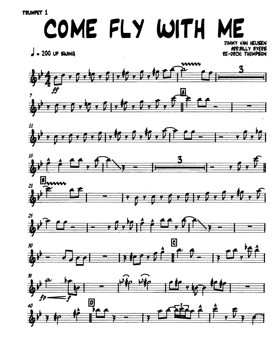Comeflywithme Trumpet1 — sheet music preview