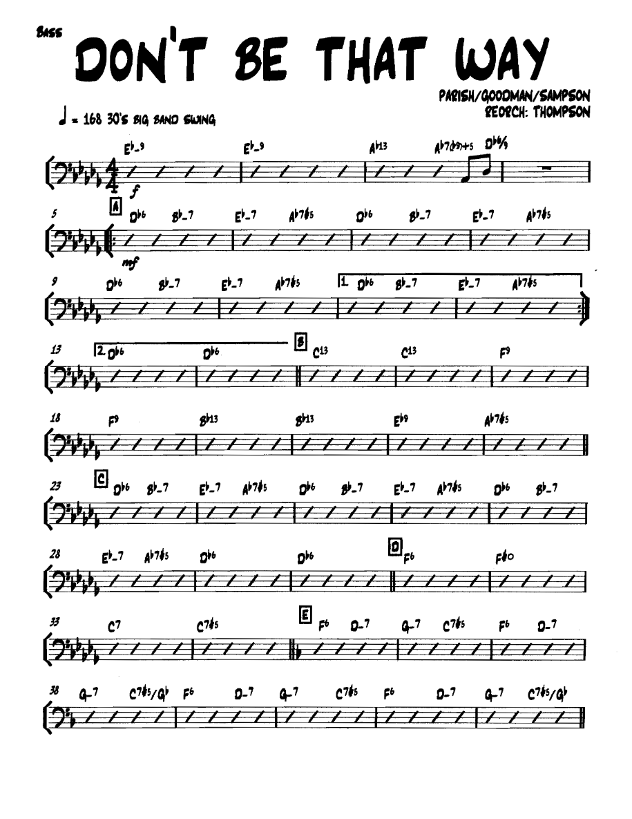 Dontbethatway Bass — sheet music preview