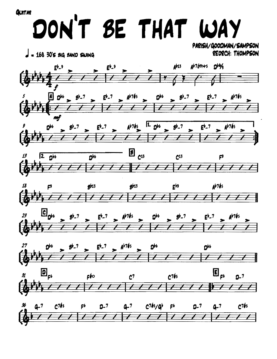 Dontbethatway Guitar — sheet music preview