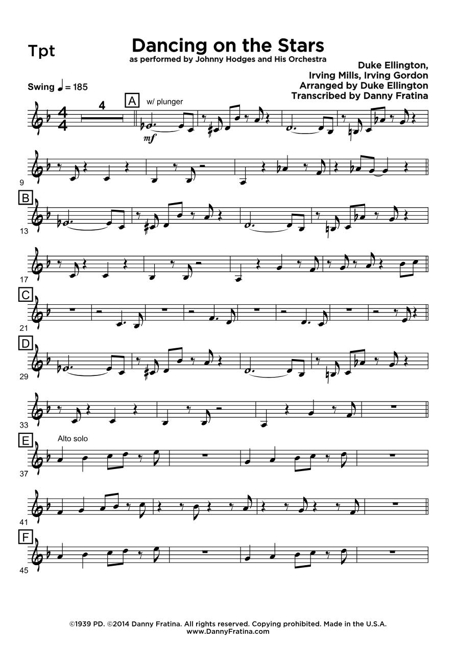 Dancing On The Stars - Tpt — sheet music preview