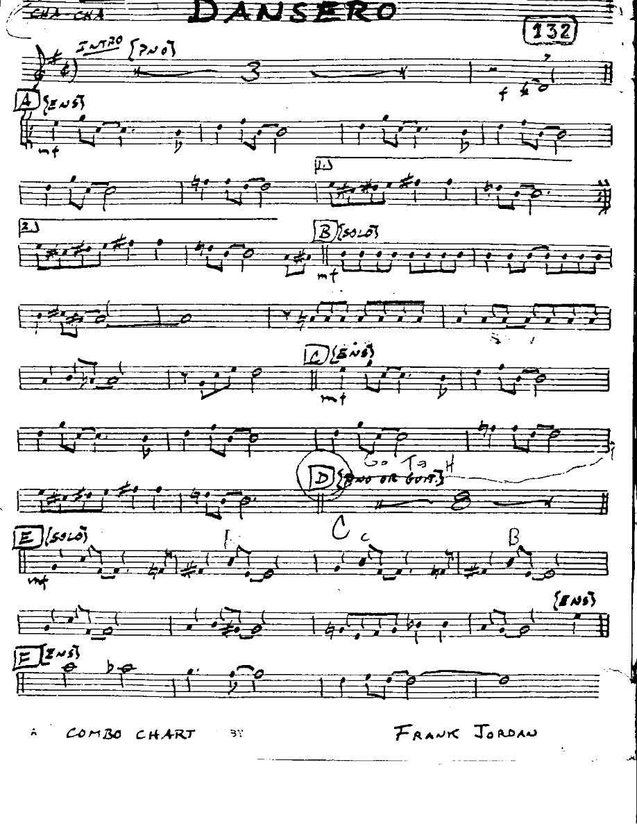 Dansero-Tenor — Small Ensemble sheet music by FRANK JORDAN | Latin Jazz