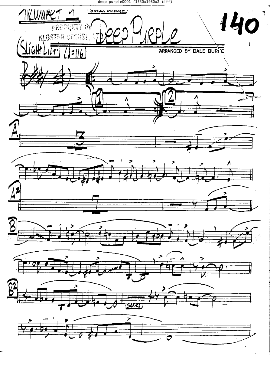 Deep Purple Tpt — sheet music preview