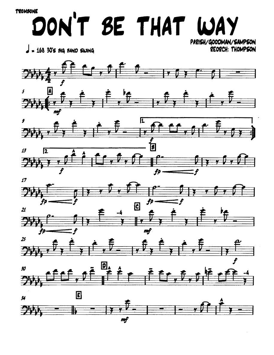 Dontbethatway Trombone — sheet music preview
