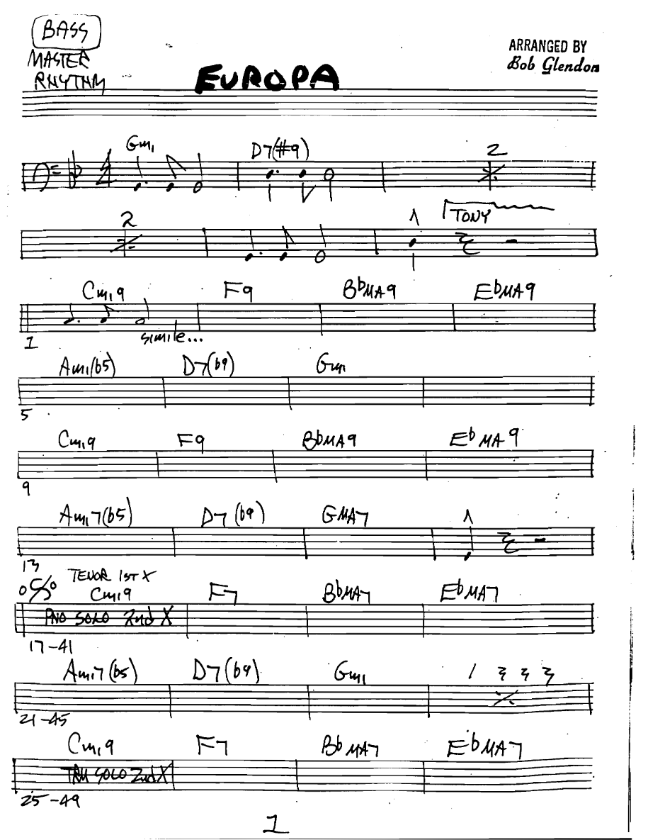 Europa Bass — sheet music preview