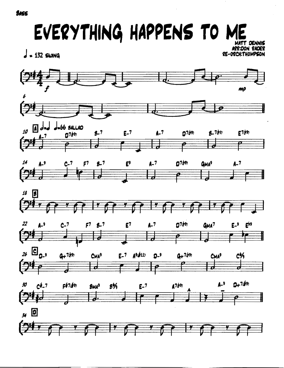 Everythinghappenstome Bass — sheet music preview