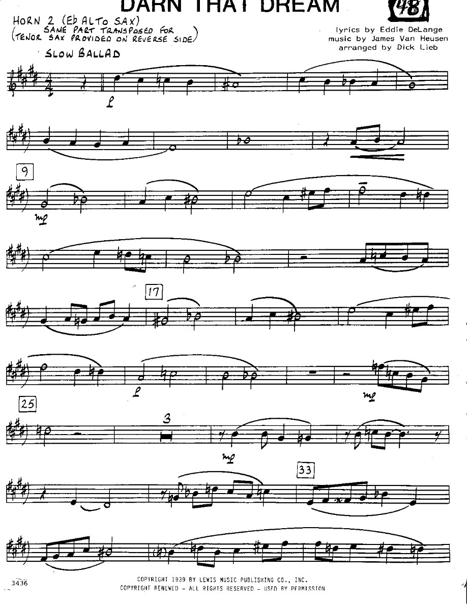 Darn That Dream — Small Ensemble sheet music by Dick Lieb | Jazz Standard