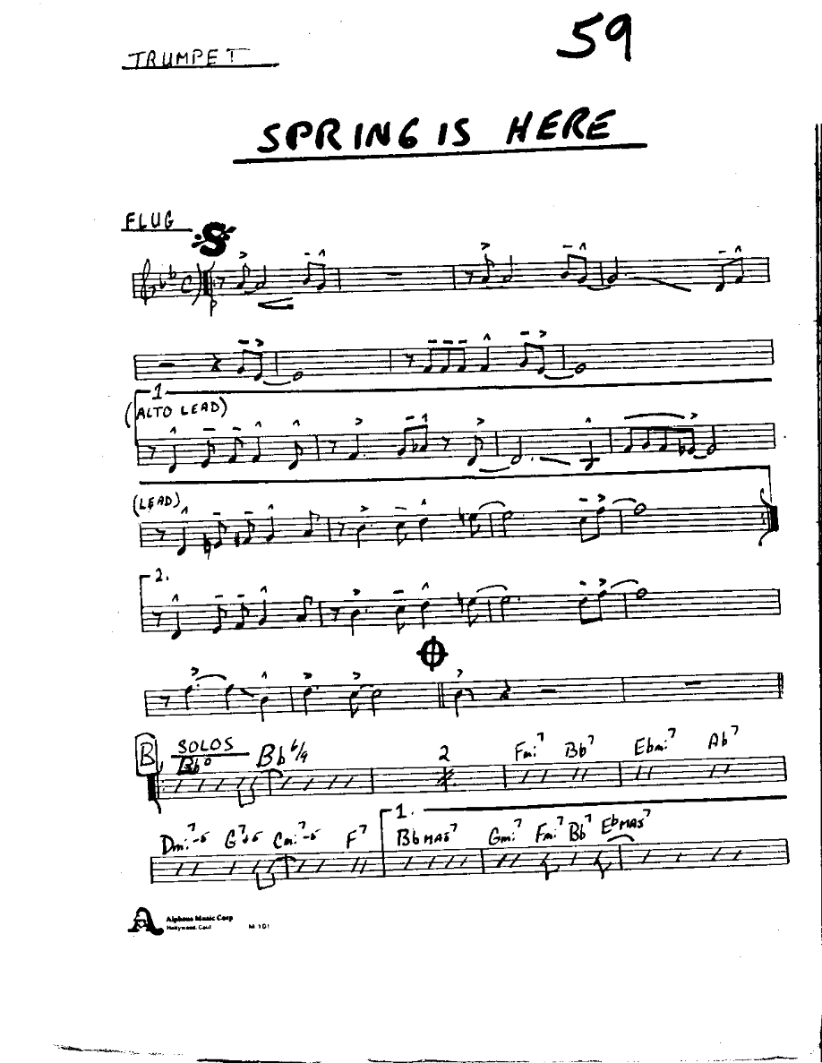Spring is Here — Small Ensemble sheet music by Mr. X | Swing