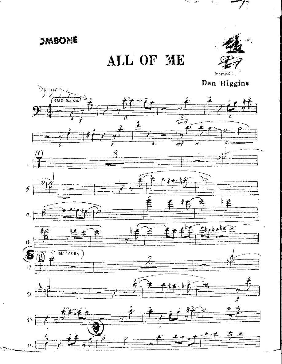 All of ME — Small Ensemble sheet music by Dan Higgins | Jazz Standard
