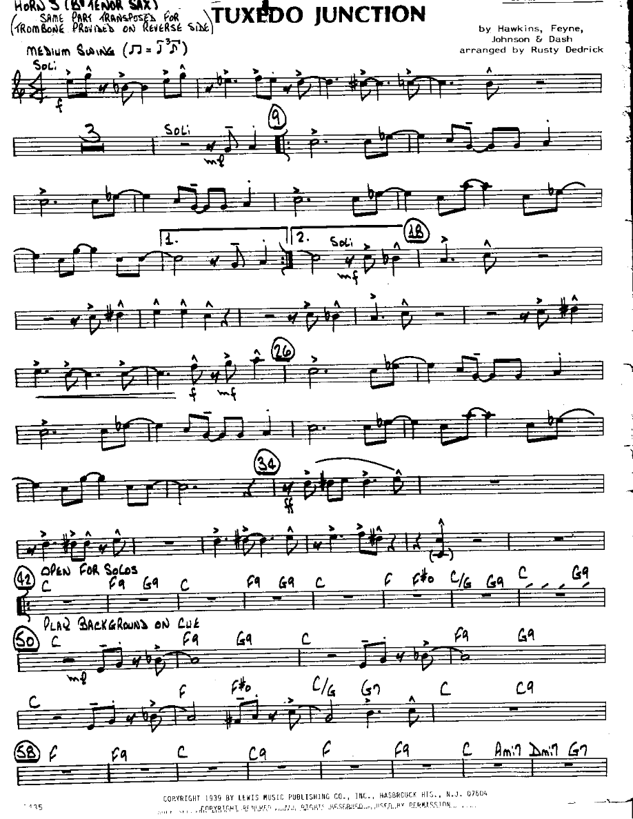 Tuxedo Junction — sheet music preview