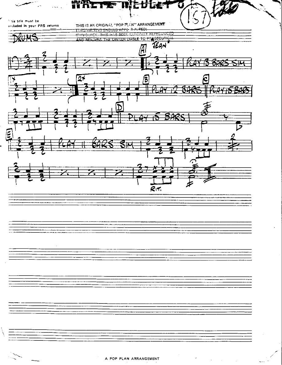 Waltz Medley #8-Drums — sheet music preview