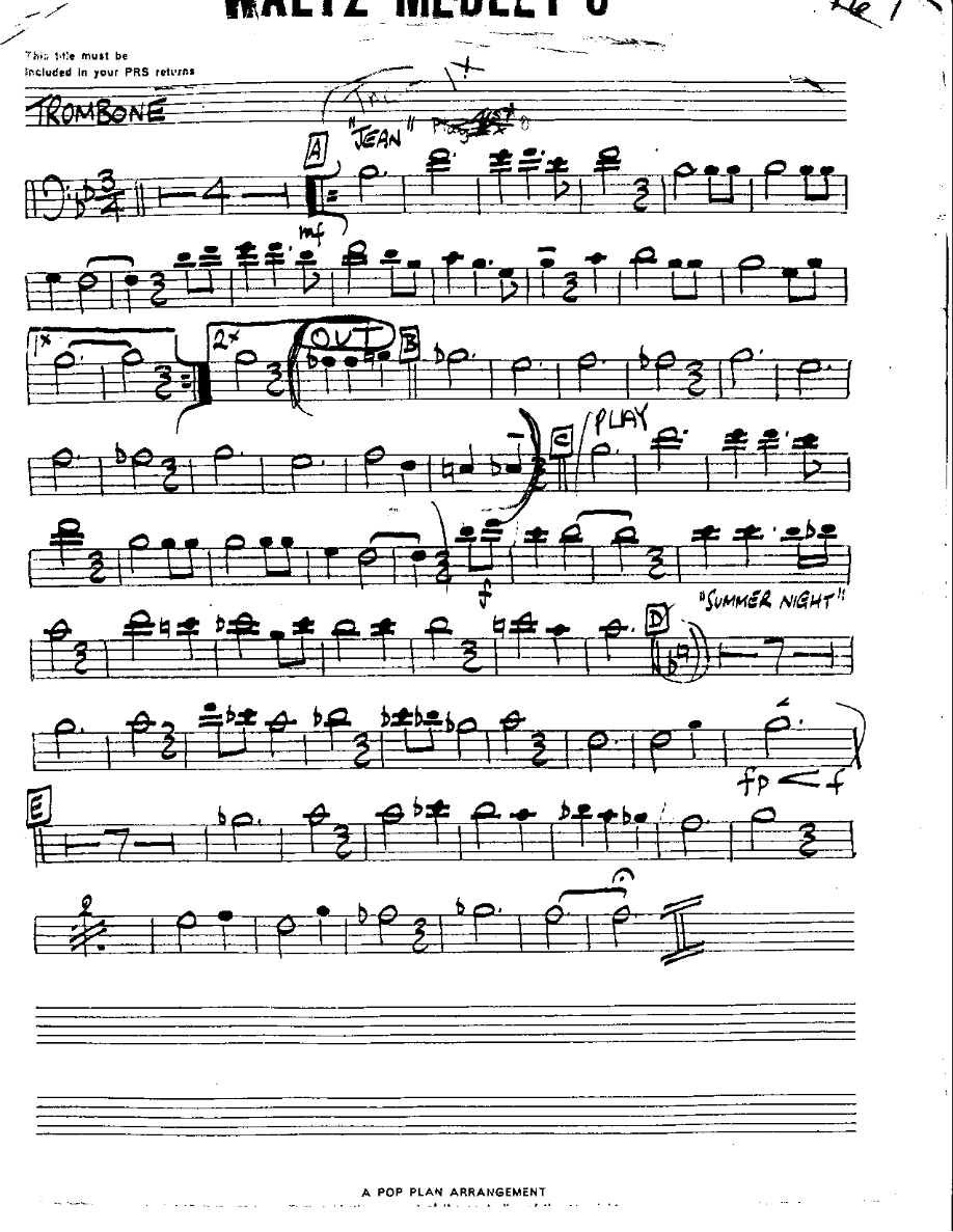 Waltz Medley #8-Trombone — sheet music preview