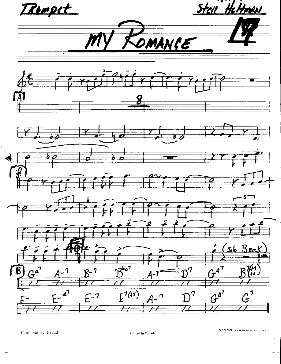 My Romance-Trumpet — sheet music preview