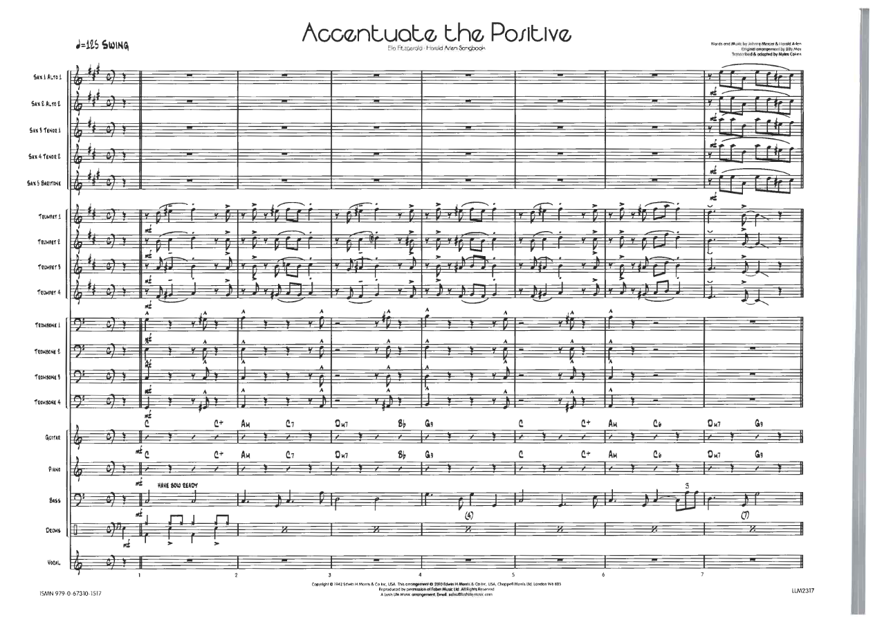 Accentuate The Positive — sheet music preview