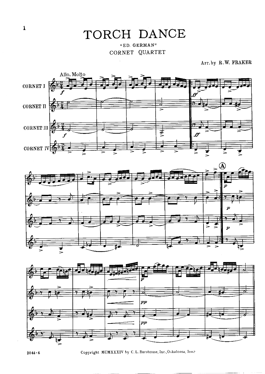 Fraker Torch Dance — sheet music preview