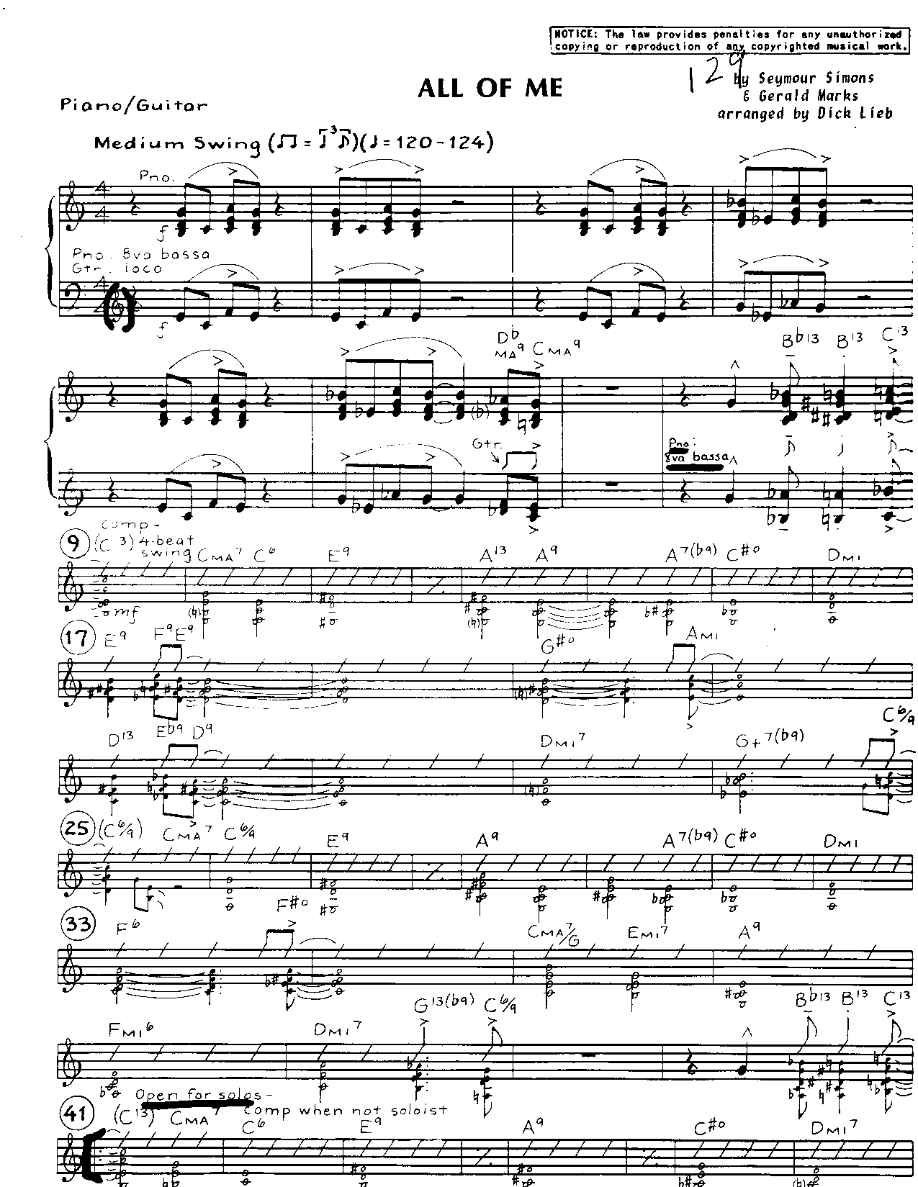 All Of Me — sheet music preview